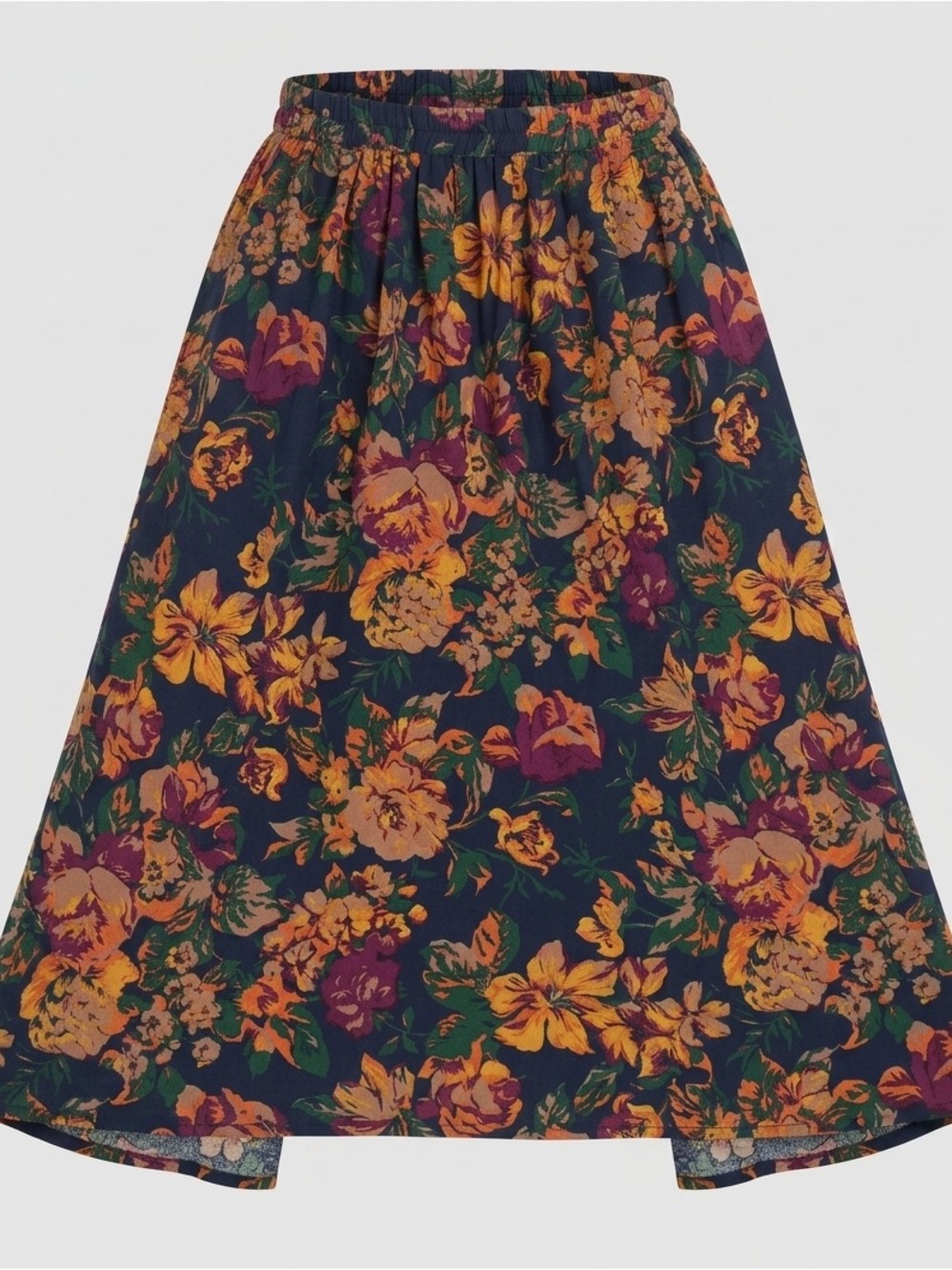 Vintage 90s Hunt Club Women’s Floral Multicolor Button Front Maxi Skirt  Size 12